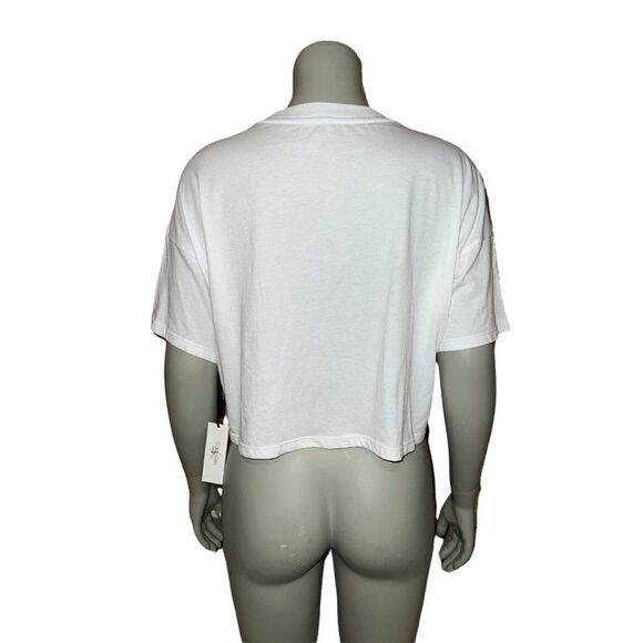 Calvin Klein Performance White Sliced Logo Cropped T-Shirt Women's Plus XXL NWT - Picture 3 of 8